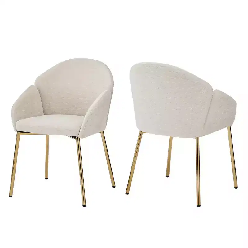 GDFStudio Catherine Upholstered Iron Frame Round Back Dining Chair