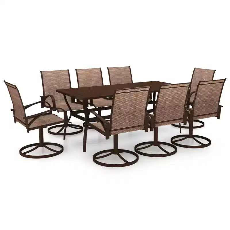vidaXL Patio Dining Set Set of 2 Textilene, Powder-Coated Steel