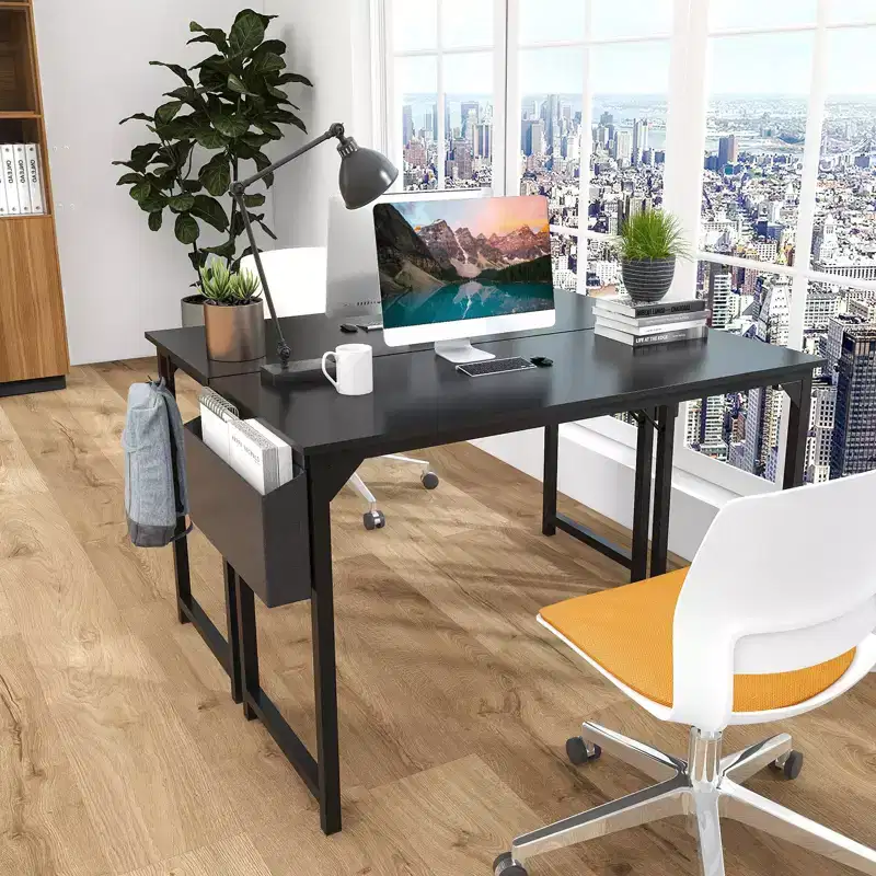 55 Inch Game Computer Desk with Storage, Home Office Modern Simple Style PC Table for Youth Student Adult