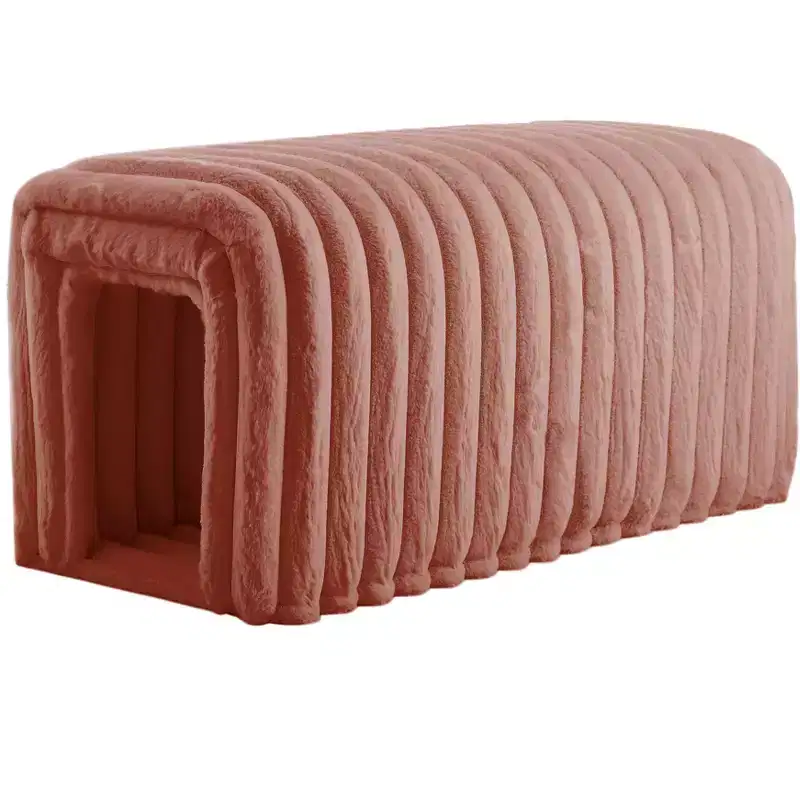 Ottoman Storage Bench Pet Supplies Corduroy Bench Cat's Nest to Hide For the Living Room, Entryway and Bedroom, Brown