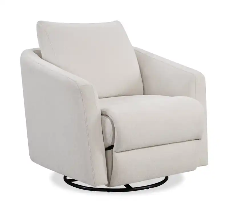 33.5 Fabric Swivel Power Reclining Chair with Power Footrest - Alabaster