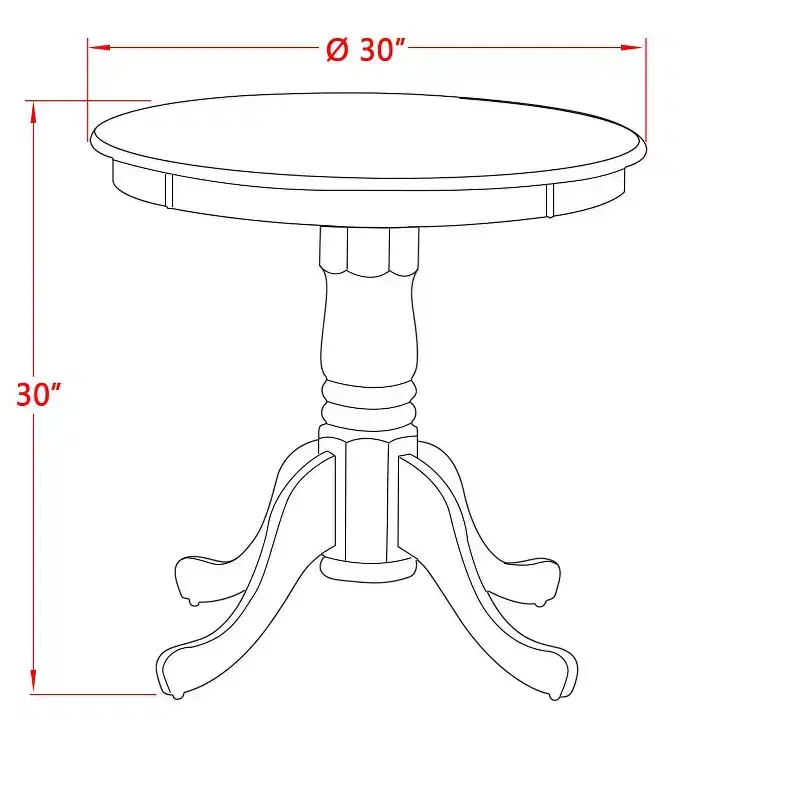 HomeStock Belmont 3-Pc Dinette Set - 2 Parson Dining Chairs and 1 Dining Room Table (Mahogany Finish)