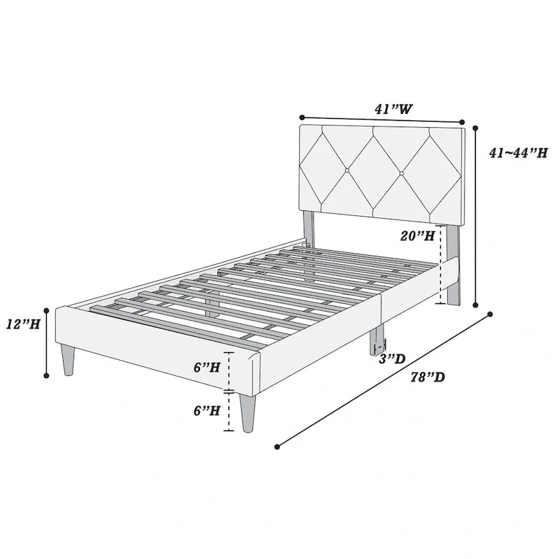 Poundex Twin Bed