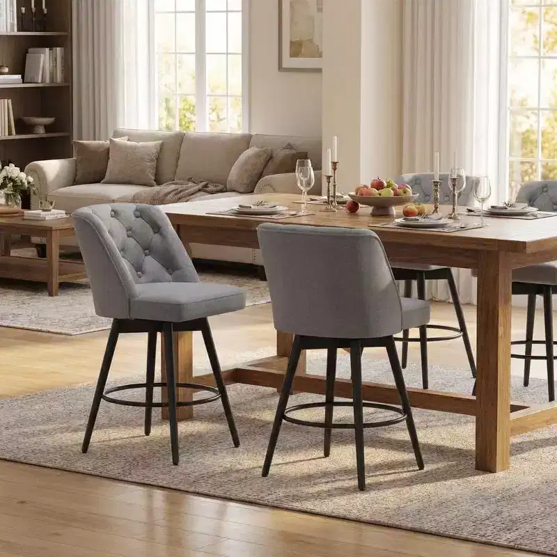 Bar Stools with Backs, 26 Counter Height Bar Stools Set of 2, Modern Kitchen Island Chairs