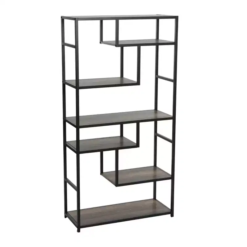 Tall 6 Shelf Open Storage Bookshelf