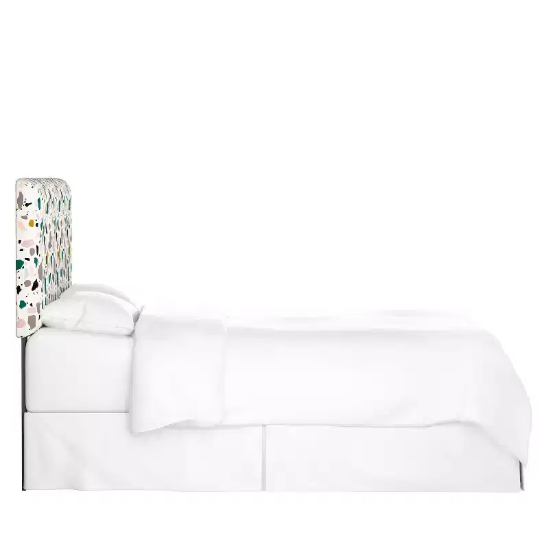 Upholstered Headboard in Terrazzo Emerald Ochre Fabric
