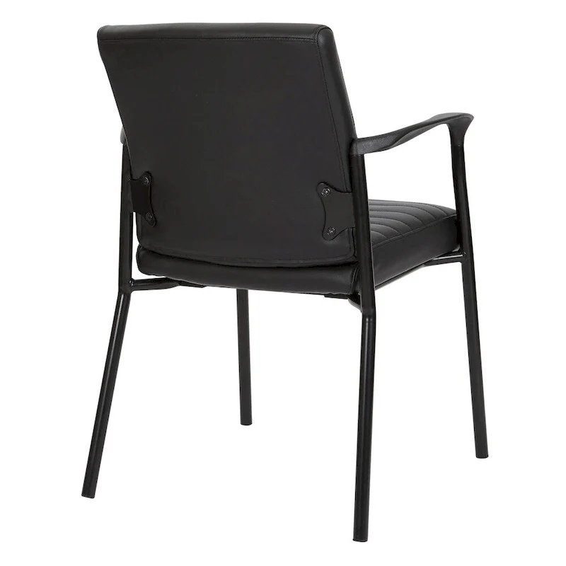 Guest Chair in Faux Leather and Black Frame