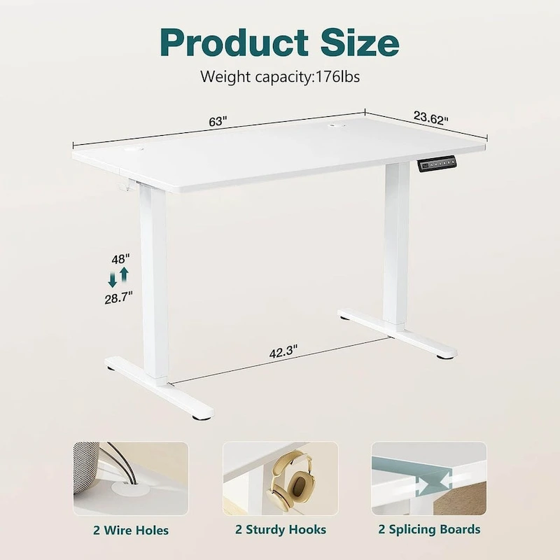 Height Adjustable Electric Standing Ergonomic Computer Desk