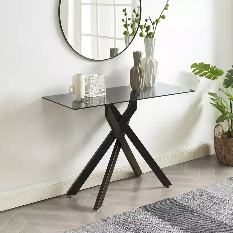 Probe Hues 45.3 Inch Glass Top Coffee Table