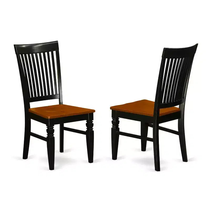 HomeStock Belmont 7 Pc Kitchen table set with a Dining Table and 6 Kitchen Chairs in Black and Cherry