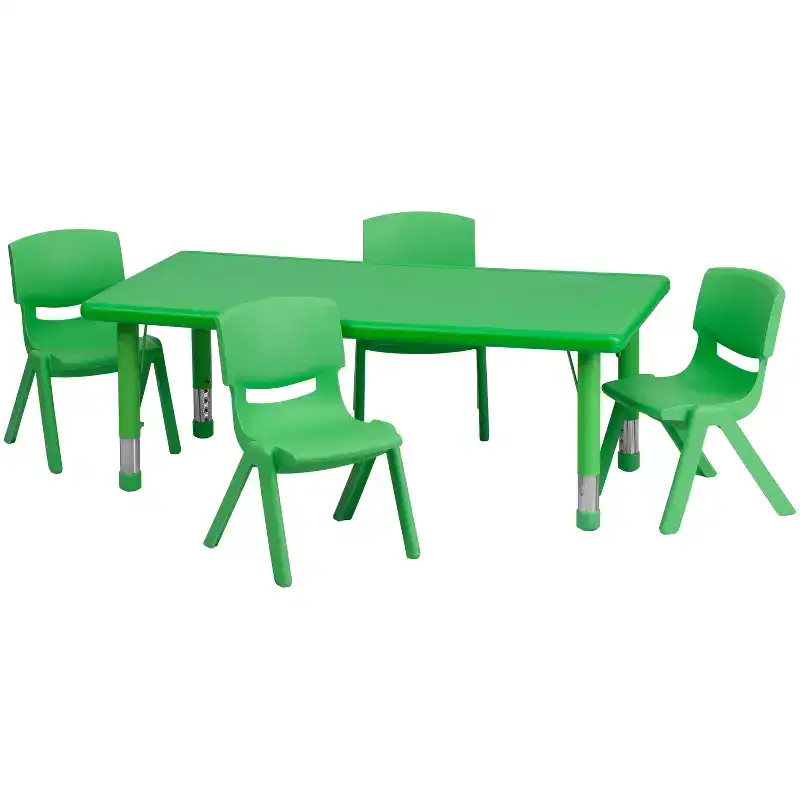 Kids Height Adjustable Activity Table Set with 4 Chairs – 24x48