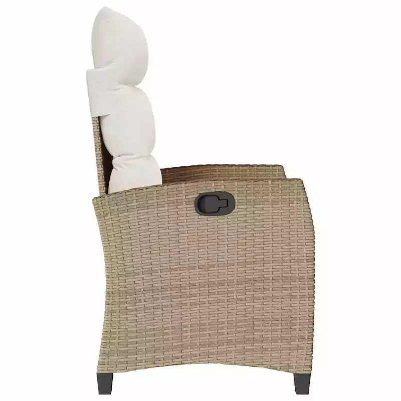 vidaXL Reclining Garden Chair PE rattan, powder-coated steel Medium