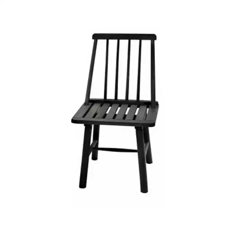 Jack Post 250 Pound Capacity Robust Classic Design Farmhouse Armless Indonesian Hardwood Chair for Indoor or Outdoor Use, Black