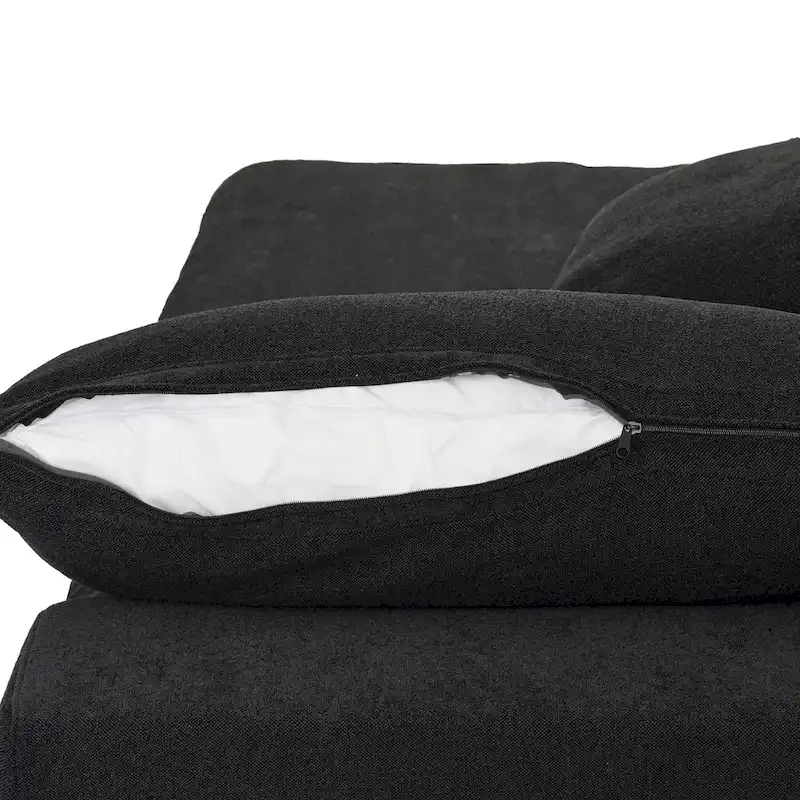 160 Modern Linen Upholstery 4 Piece Sectional Sofa Minimalism Commix Down Filled Modular Couches