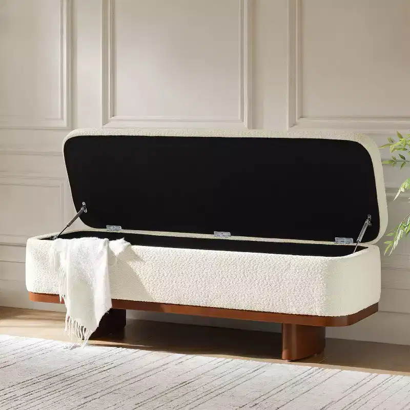 Clara Simple Assemble Flip Top Bench with Solid Wood Frame|HULALA HOME