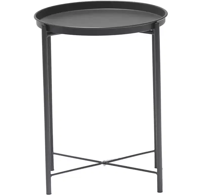 HomeStock 45 in.H White Color Square Steel Table Top End Table 1 -piece
