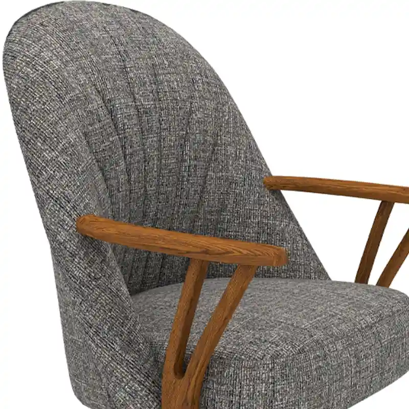 Chromcraft Cliff Caster Dining Chair in Solid Wood Chestnut Finish
