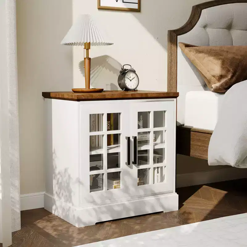 Modern Sofa Side Table With Drawer, Wooden Narrow End Table, Slim Bedroom Nightstand, Accent Bedside Table for Small Space Living Room Bedroom