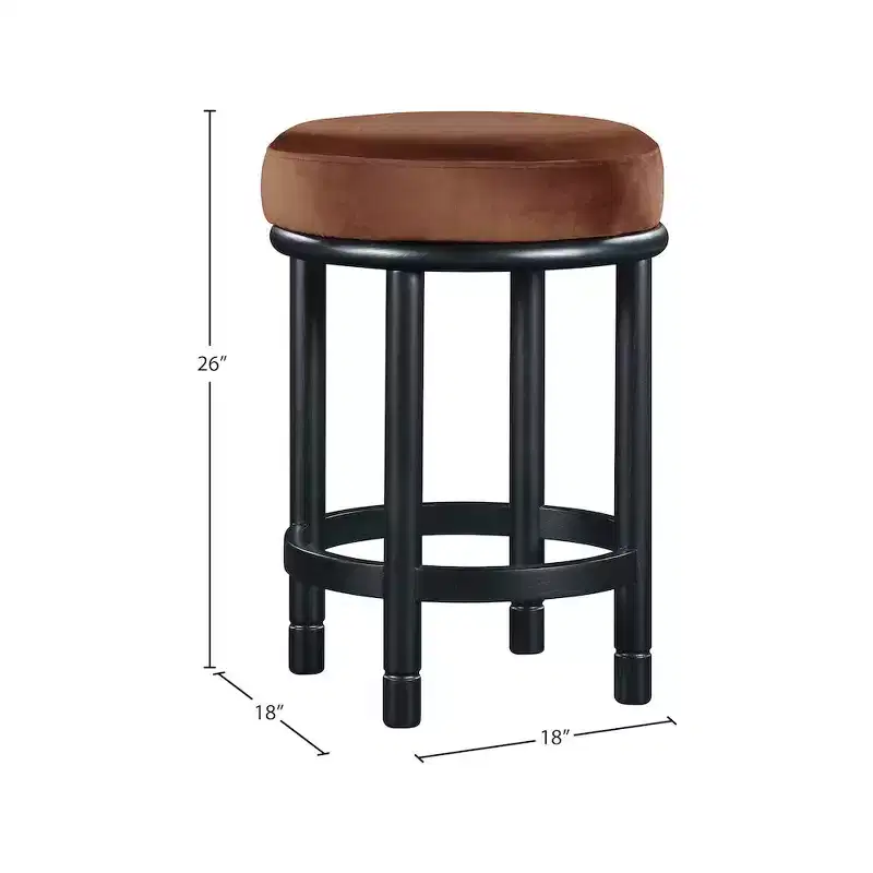 Meridian Furniture,Monette Cognac Velvet Counter Stool