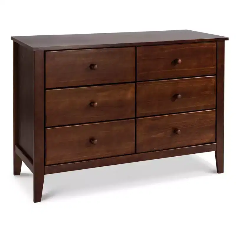 6-Drawer Nursery Dresser, Solid Pine Wood, GREENGUARD Gold Certified