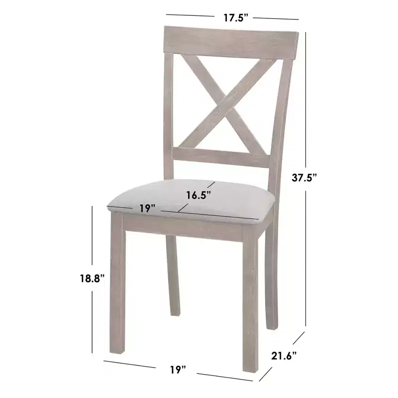 Buylateral Fairmont 7pc Modern Farmhouse Rectangular Dining Set Driftwood/Beige