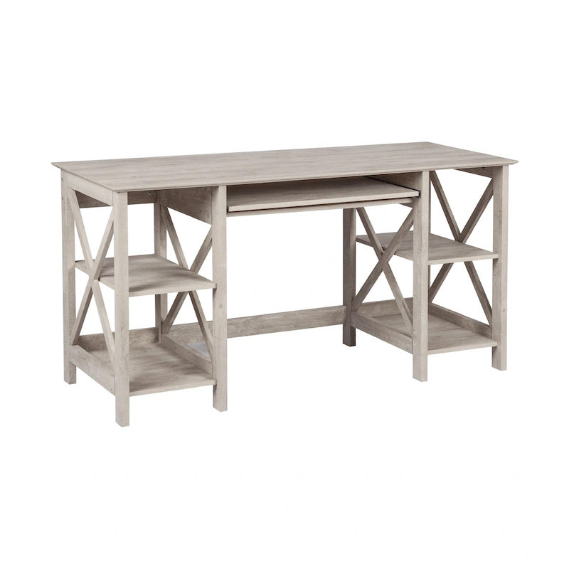 Saint Birch Honduras 58 Transitional Open Shelves Writing Desk