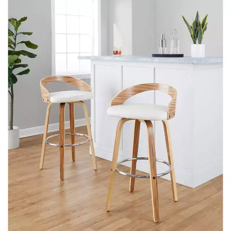LumiSource Set of 2 30 Grotto Swivel Barstools