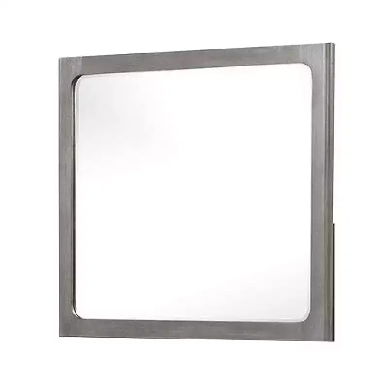 Dresser Mirror, Warm Gray Rubberwood, Beveled Edge, 40 Inch