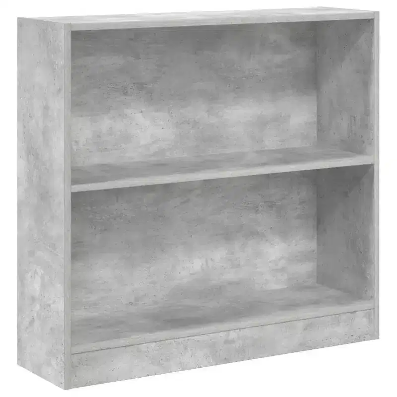 Compact Concrete Grey Engineered Wood Bookshelf