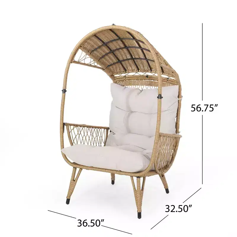 Christopher Knight Home Didier Farmhouse Iron and Faux Rattan Patio Standing with Basket Design