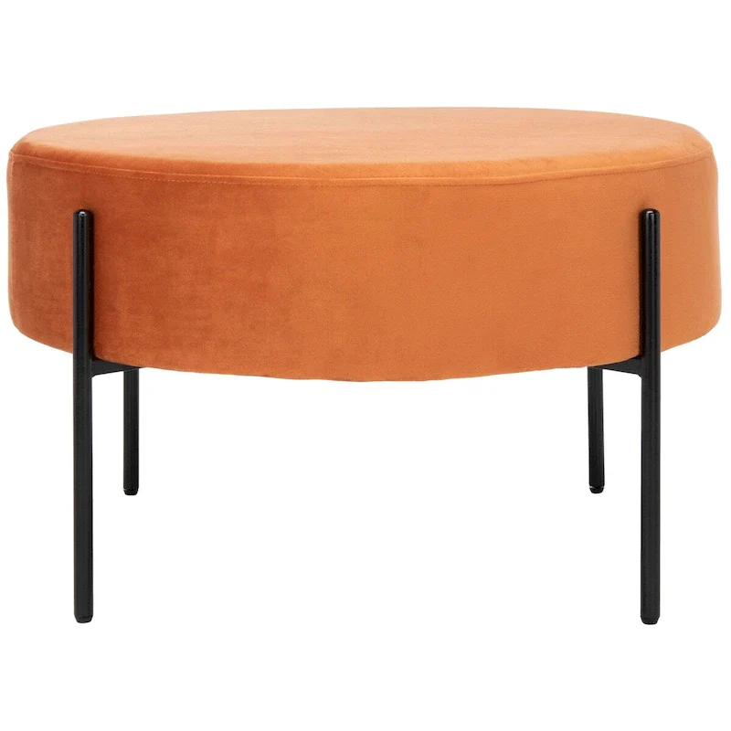 Round Velvet Cocktail Ottoman