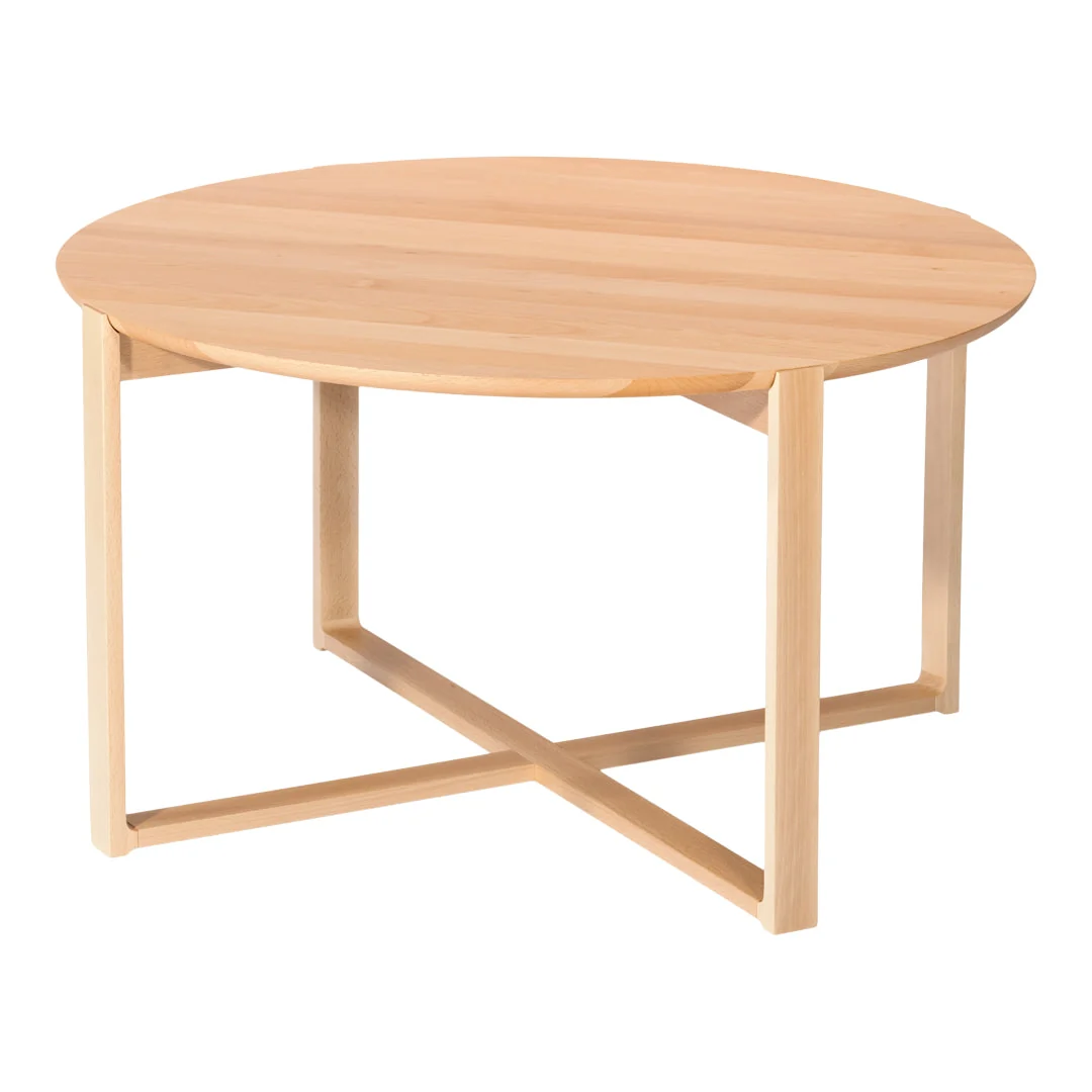 Scandinavian Beech Wood Coffee Table with Multi-Height Adjustable Design for Living Room