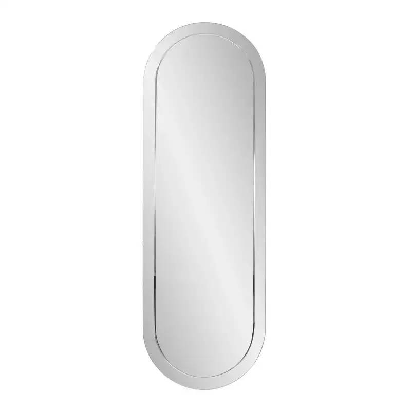45.5"x30.75" Rectangular Wall Mirror with Mirrored Smoky Gray Wood Frame: Modern Design, No Assembly Required