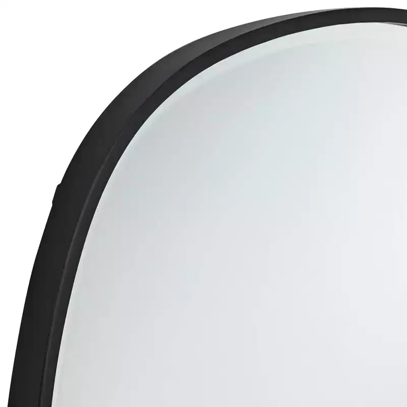 Set of 2 Black Round Wall Mirrors, 34 Inch, Iron Frame, Contemporary Decor