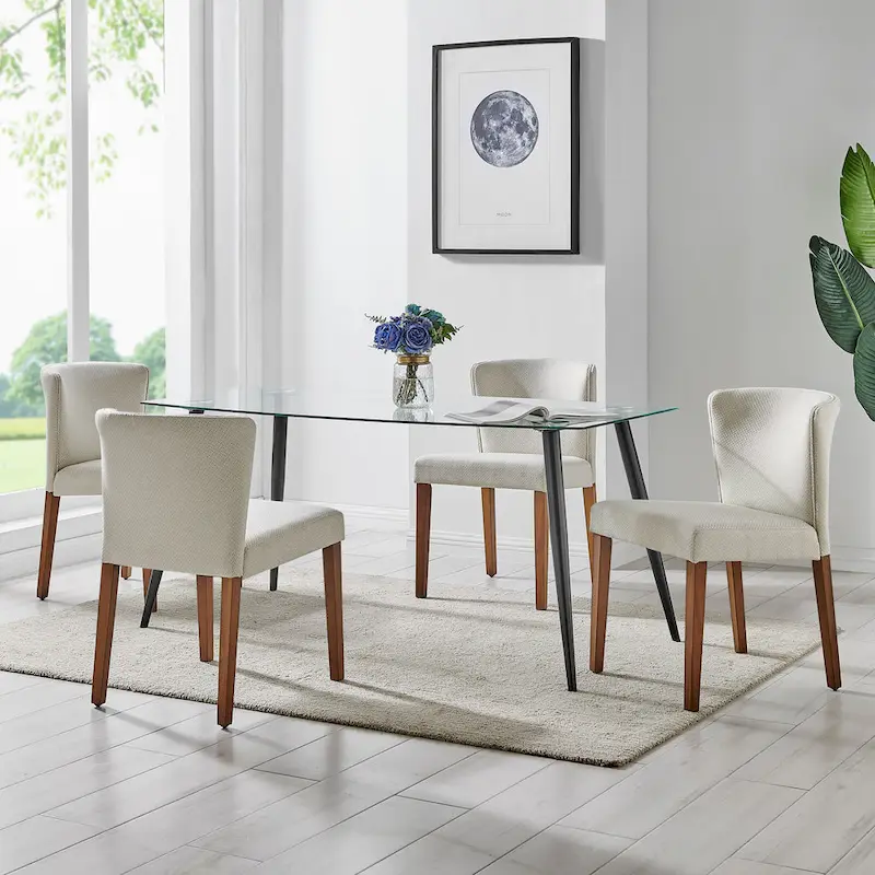 Low-Back Fabric Dining Side Chair, Set of 2