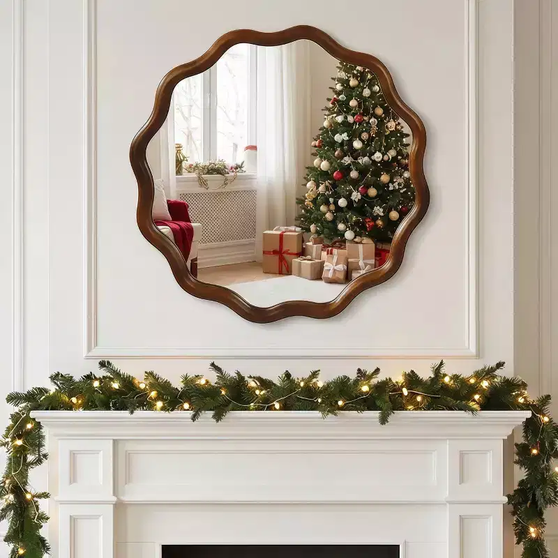 Nivelle Wavy Round Decorative Mirror