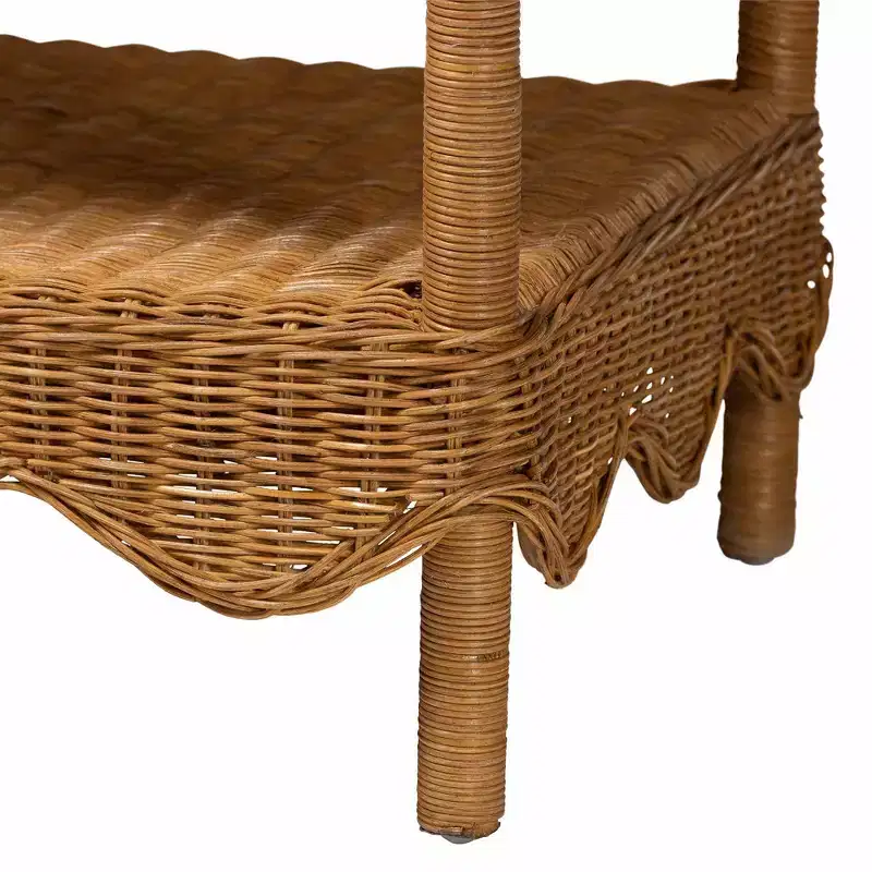 bali & pari Oteria Scalloped Rattan Side Table Light Honey