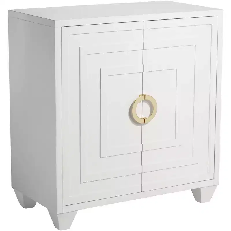 55 Downing Street Bertolli 30 Wide White Modern Luxe Accent Cabinet