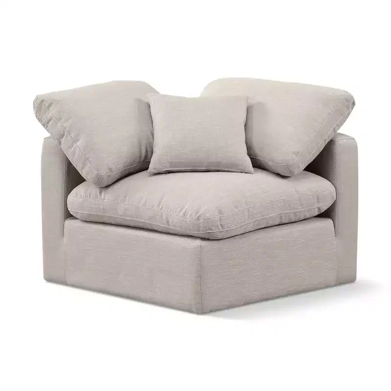 Meridian Furniture Indulge Linen Textured Fabric Corner Chair