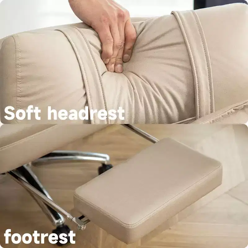 360° Swivel Ergonomic Recliner Office Chair with Footrest, Headrest & Lumbar Pillow, 400 lbs