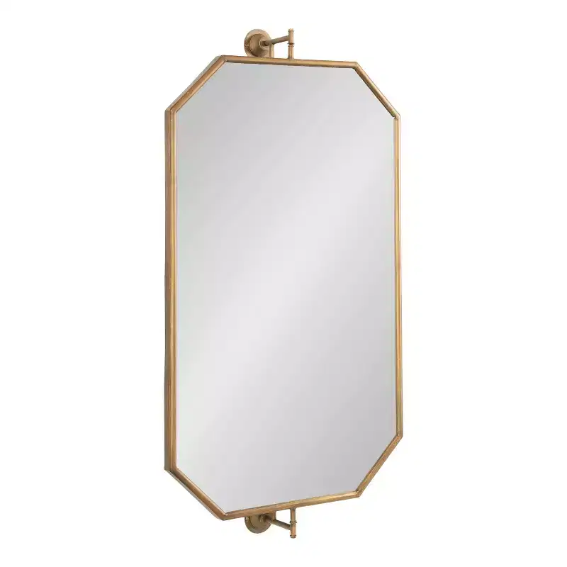 Octagon Pivot Mirror Gold