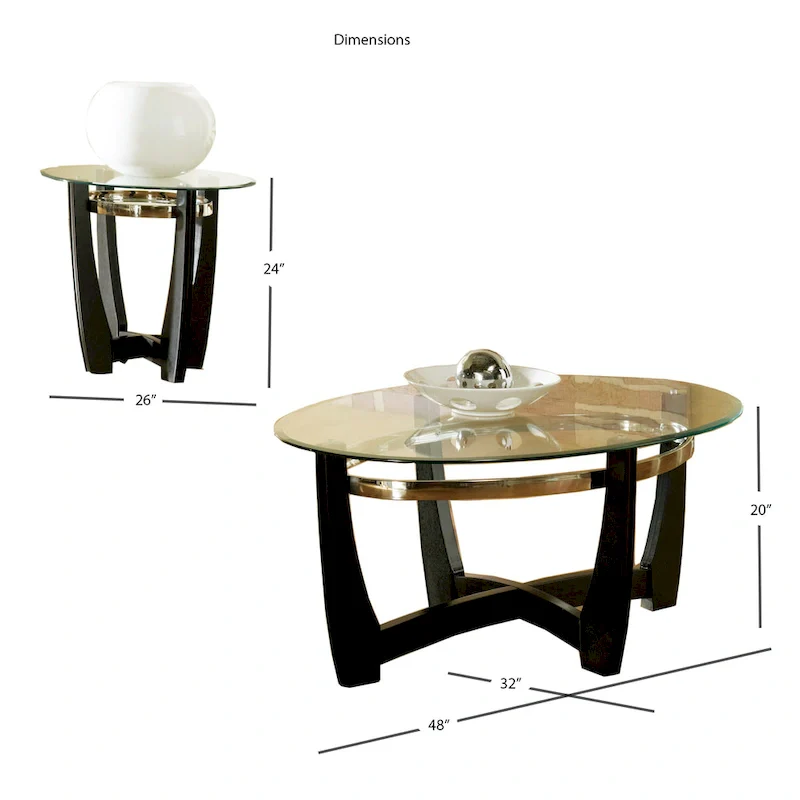 Mandalay Glass Top Occasional Tables (Pack of 3)