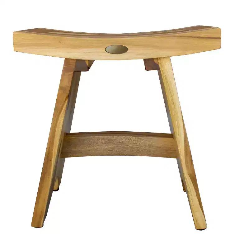 HomeRoots 18 Natural Teak Rectangular Shower Bench