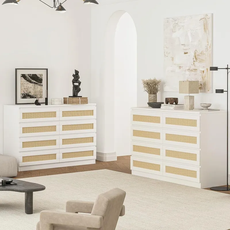 8 Drawer Double Dresser, Wooden Dresser Chest