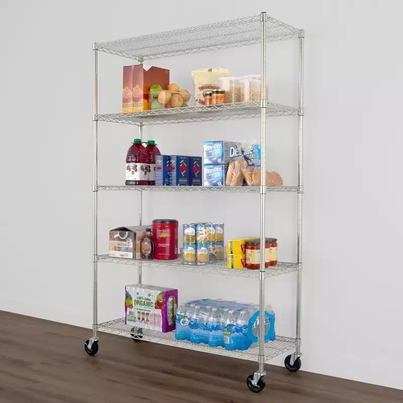 SafeRacks 18 x 48 x 72 5-Tier Wire Rack Silver