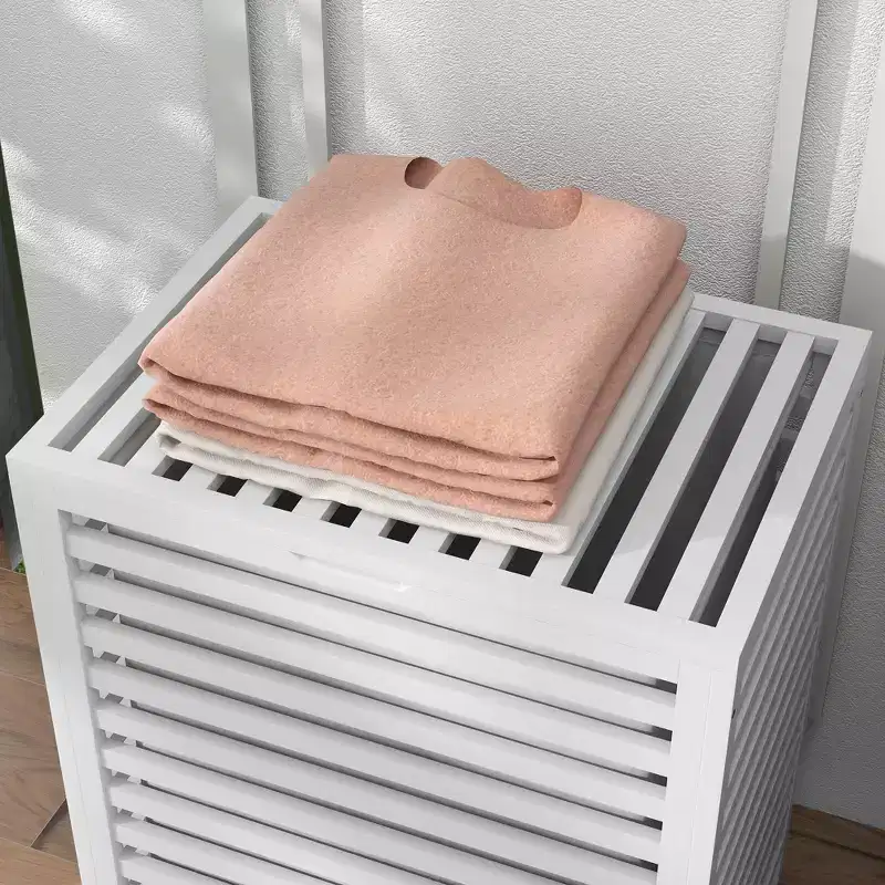 Bamboo Laundry Hamper with Lid & Removable Liner Bag – Coffee, 55L Capacity