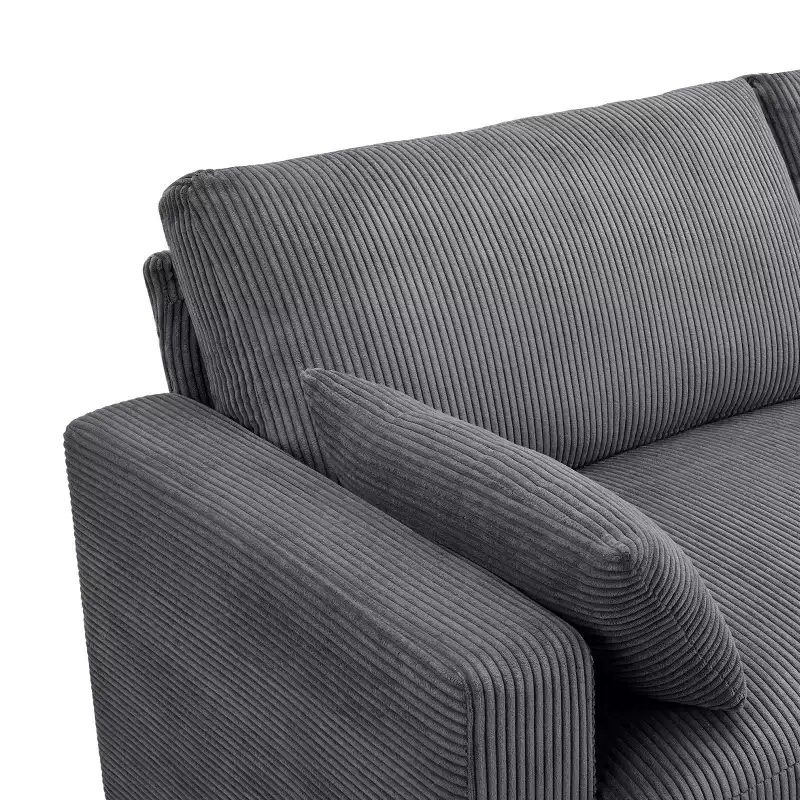 Modern Fabric Upholstered Loveseat with Removable Covers