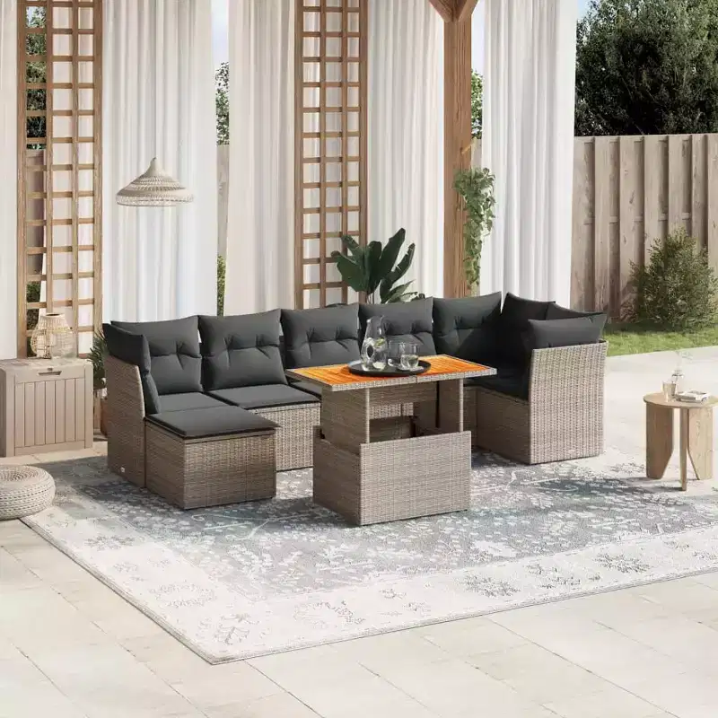 vidaXL Patio Sofa Set Grey