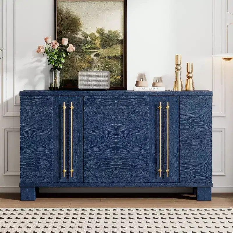Okak Modern Sideboard Cabinet, Bufft Cabinet with 4 Doors and 4 Shelves, Storage Cabinet for Living Room, Dining Room, Kitchen
