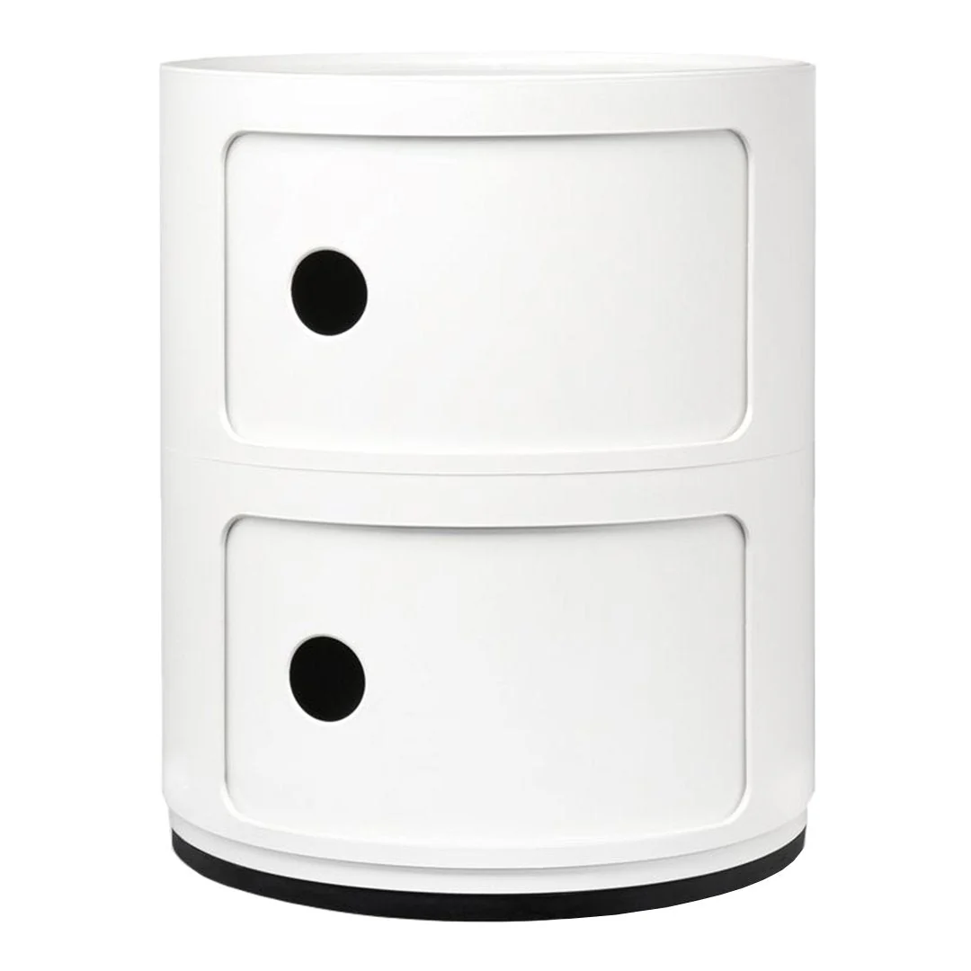 Modular Plastic Stackable Storage Tower with Round 2-Door Design for Bedroom or Living Room